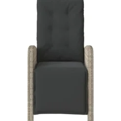 vidaXL - Verstelbare tuinstoelen en voetensteun - Grijs - Poly rattan - 2 stuks Sale