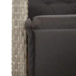 vidaXL - Verstelbare tuinstoelen en voetensteun - Grijs - Poly rattan - 2 stuks Sale