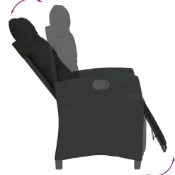 vidaXL - Verstelbare tuinstoelen met voetensteun - Zwart - Poly rattan - 2 stuks Hot