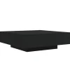 vidaXL - Vierkante salontafel met LED - Zwart - Bewerkt hout - 100x100x31 cm Discount
