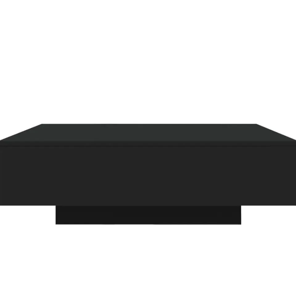 vidaXL - Vierkante salontafel met LED - Zwart - Bewerkt hout - 100x100x31 cm Discount