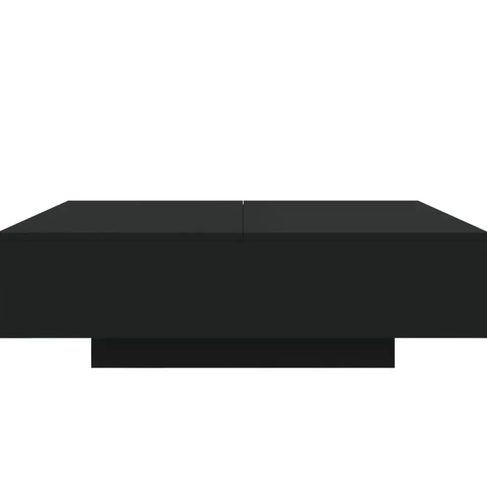 vidaXL - Vierkante salontafel met LED - Zwart - Bewerkt hout - 100x100x31 cm Discount