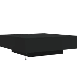 vidaXL - Vierkante salontafel met LED - Zwart - Bewerkt hout - 100x100x31 cm Discount