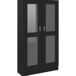 vidaXL - Vitrinekast - Zwart - Bewerkt hout Hot