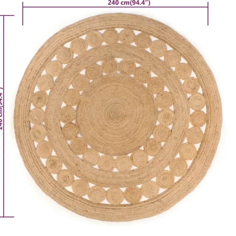 vidaXL - Vloerkleed - Beige - Jute - 240 cm Outlet