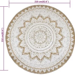 vidaXL - Vloerkleed - Beige - Jute - 210 cm Discount