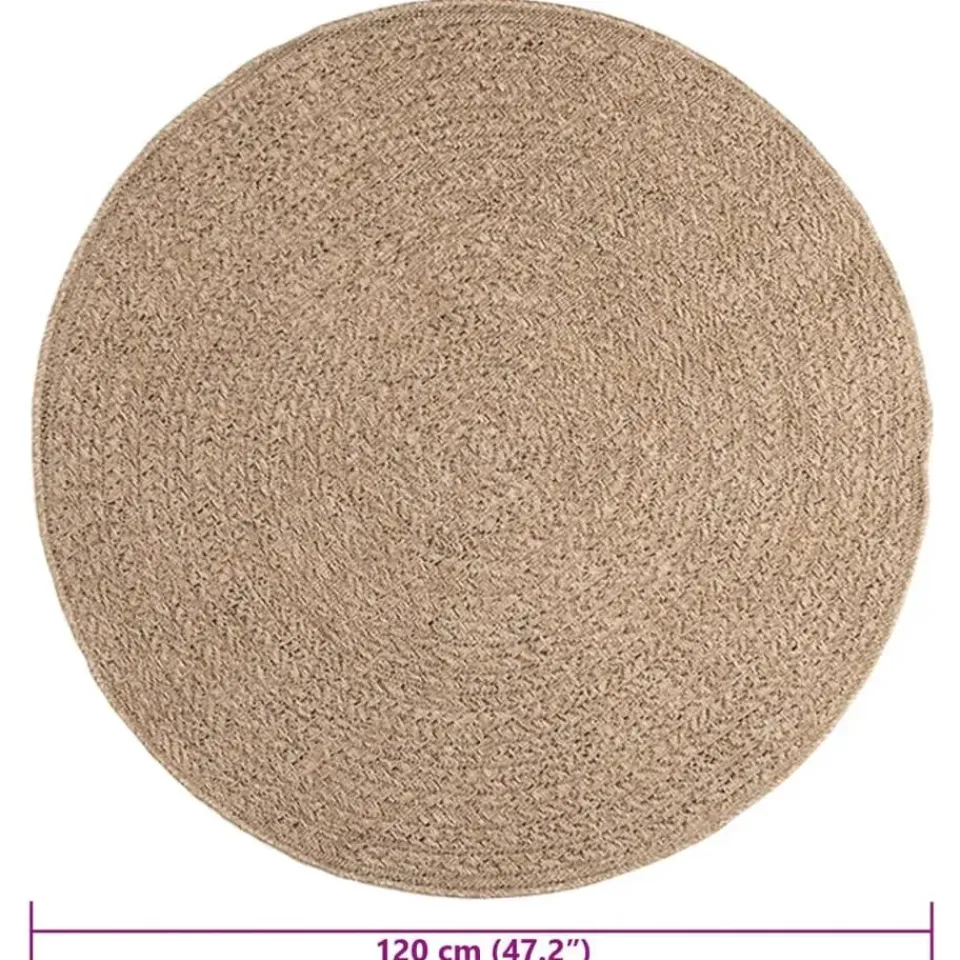 vidaXL - Vloerkleed - Bruin - Polypropyleen - Ø 120 cm Discount