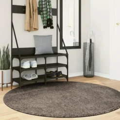 vidaXL - Vloerkleed - Grijs - Polyester - Ø 160 cm Discount