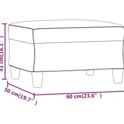 vidaXL - Voetenbank - Bruin - Kunstleer - 60 x 50 x 41 cm New