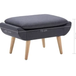 vidaXL - Voetenbankje - Grijs - Stof Outlet