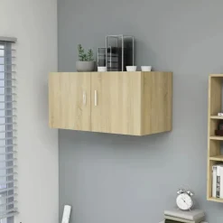 vidaXL - Wandkast - Bruin - Bewerkt hout Clearance