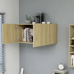 vidaXL - Wandkast - Bruin - Bewerkt hout Clearance