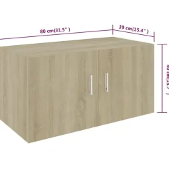 vidaXL - Wandkast - Bruin - Bewerkt hout Clearance