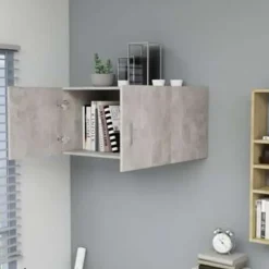 vidaXL - Wandkast - Grijs - Bewerkt hout Clearance