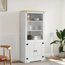 vidaXL - Wandkast - Wit - Grenenhout Outlet