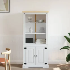 vidaXL - Wandkast - Wit - Grenenhout Outlet