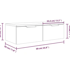 vidaXL - Wandkast - Zwart - Bewerkt hout Best