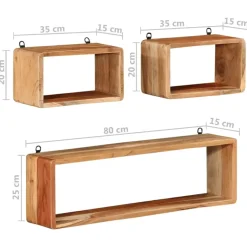 vidaXL - Wandkubus - Bruin - Hout New