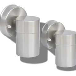 vidaXL - Wandlamp - Zilver - Roestvrij staal - 2 stuks Sale