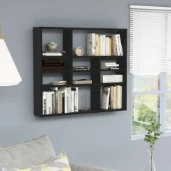 vidaXL - Wandmeubel - Zwart - Bewerkt hout Clearance