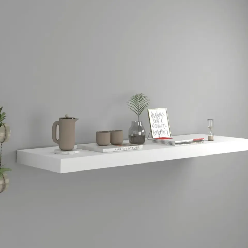 vidaXL - Wandschap - Wit - MDF - 80 x 23.5 x 3.8 cm