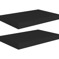 vidaXL - Wandschap - Zwart - MDF - 40 x 23 x 3.8 cm - 2 stuks Clearance