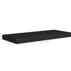 vidaXL - Wandschap - Zwart - MDF - 60 x 23.5 x 3.8 cm Hot