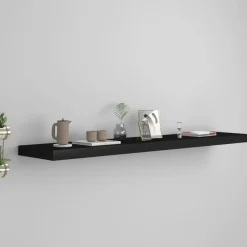 vidaXL - Wandschap - Zwart - MDF - 120 x 23.5 x 3.8 cm Best