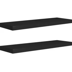 vidaXL - Wandschap - Zwart - MDF - 80 x 23.5 x 3.8 cm - 2 stuks Online