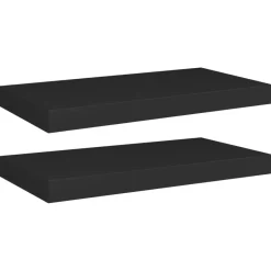 vidaXL - Wandschap - Zwart - MDF - 50 x 23 x 3.8 cm - 2 stuks Hot