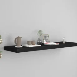 vidaXL - Wandschap - Zwart - MDF - 90 x 23.5 x 3.8 cm Discount