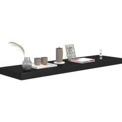 vidaXL - Wandschap - Zwart - MDF - 90 x 23.5 x 3.8 cm Discount