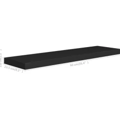 vidaXL - Wandschap - Zwart - MDF - 90 x 23.5 x 3.8 cm Discount
