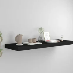 vidaXL - Wandschap - Zwart - MDF - 80 x 23.5 x 3.8 cm Discount