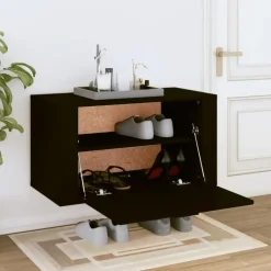 vidaXL - Wandschoenenkast - Zwart - Bewerkt hout Hot