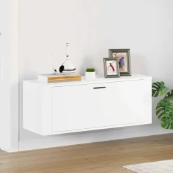 vidaXL - Wandschoenenkast - Wit - Bewerkt hout Outlet