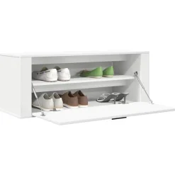 vidaXL - Wandschoenenkast - Wit - Bewerkt hout Outlet