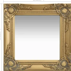 vidaXL - Wandspiegel - Goud - Hout - 40 x 40 cm Discount