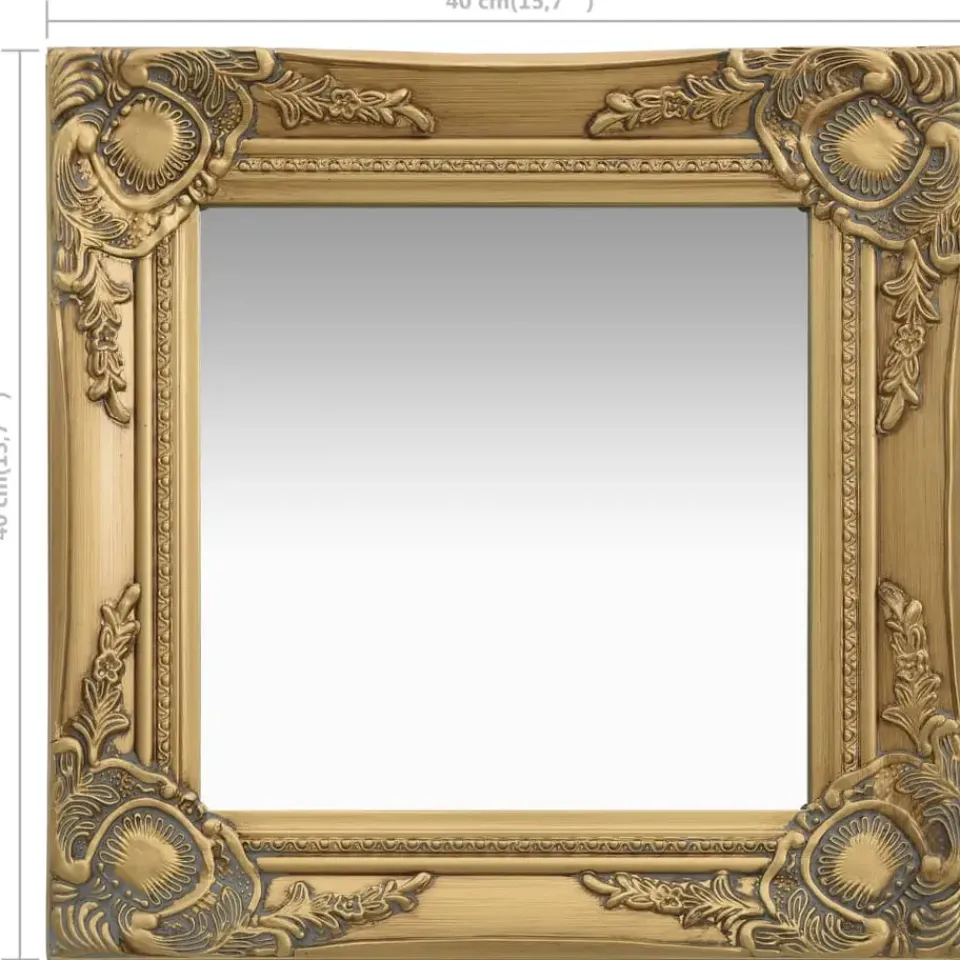 vidaXL - Wandspiegel - Goud - Hout - 40 x 40 cm Discount