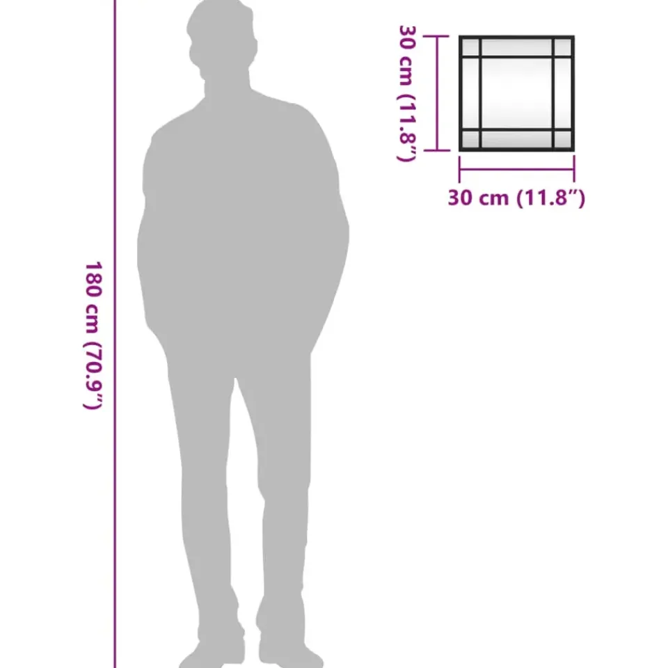 vidaXL - Wandspiegel - Zwart - IJzer - 30 x 30 cm Best