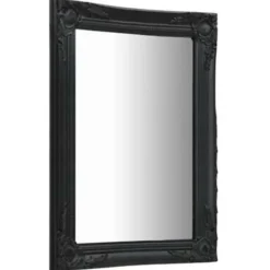 vidaXL - Wandspiegel - Zwart - Hout - 50 x 80 cm New