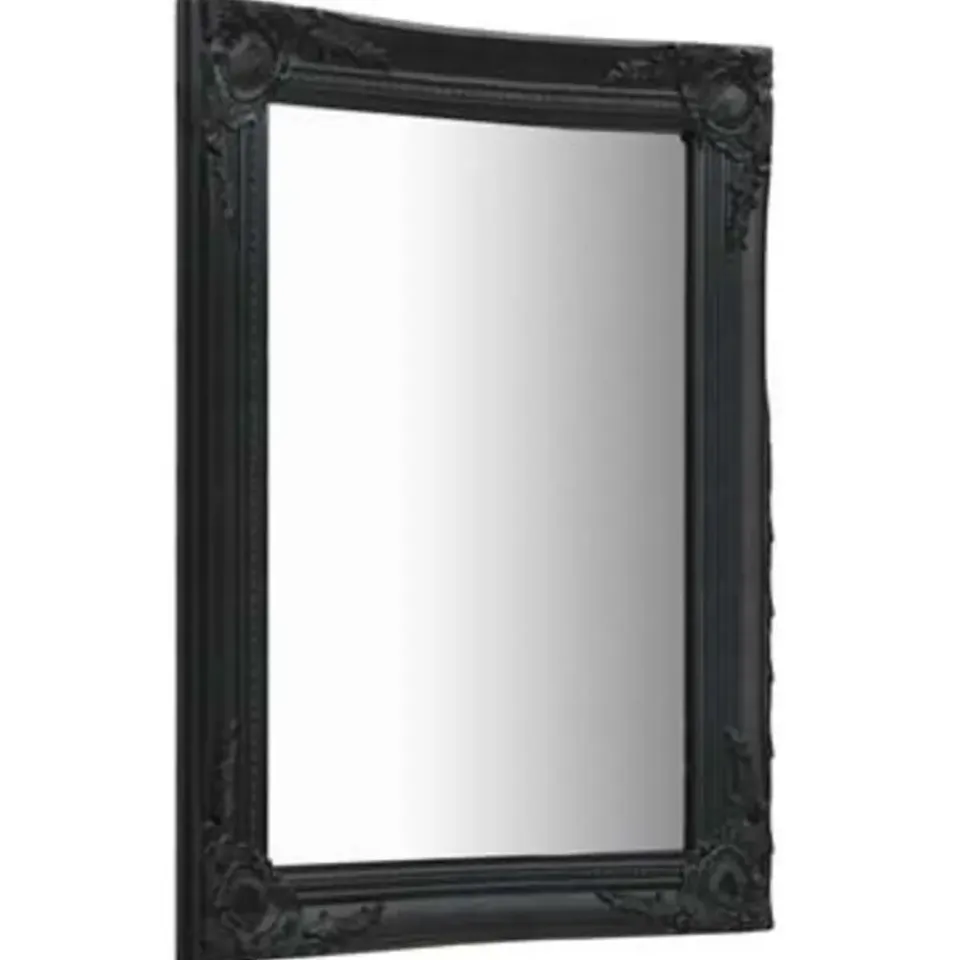 vidaXL - Wandspiegel - Zwart - Hout - 50 x 80 cm New