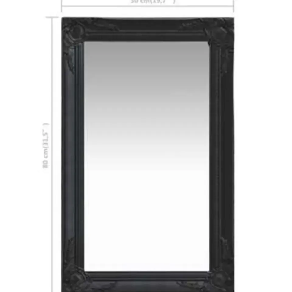 vidaXL - Wandspiegel - Zwart - Hout - 50 x 80 cm New