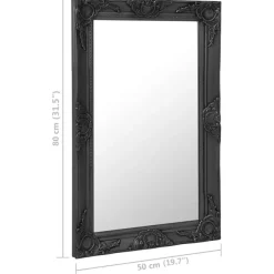 vidaXL - Wandspiegel - Zwart - Hout - 50 x 80 cm New