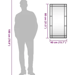 vidaXL - Wandspiegel - Zwart - IJzer - 40 x 80 cm Online