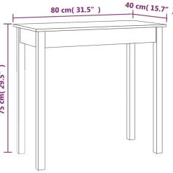 vidaXL - Wandtafel - Wit - Massief grenenhout - 80x40x75 cm Best