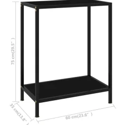 vidaXL - Wandtafel - Zwart - Glas - 60 x 35 x 75 cm Hot