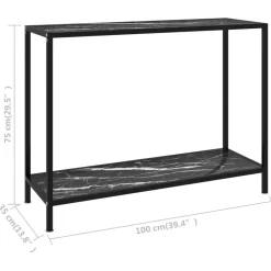 vidaXL - Wandtafel - Zwart - Glas - 100 x 35 x 75 cm Hot