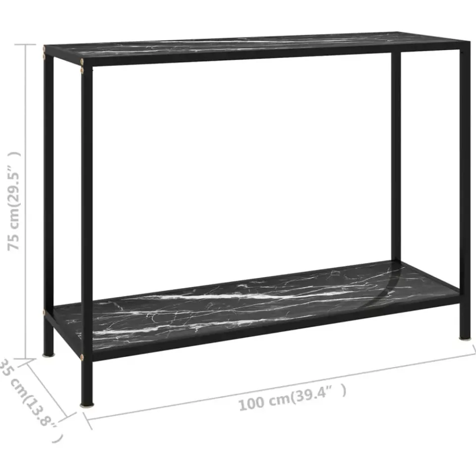 vidaXL - Wandtafel - Zwart - Glas - 100 x 35 x 75 cm Hot