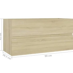 vidaXL - Wastafelkast - Bruin - Bewerkt hout - 90 x 38.5 x 45 cm Sale